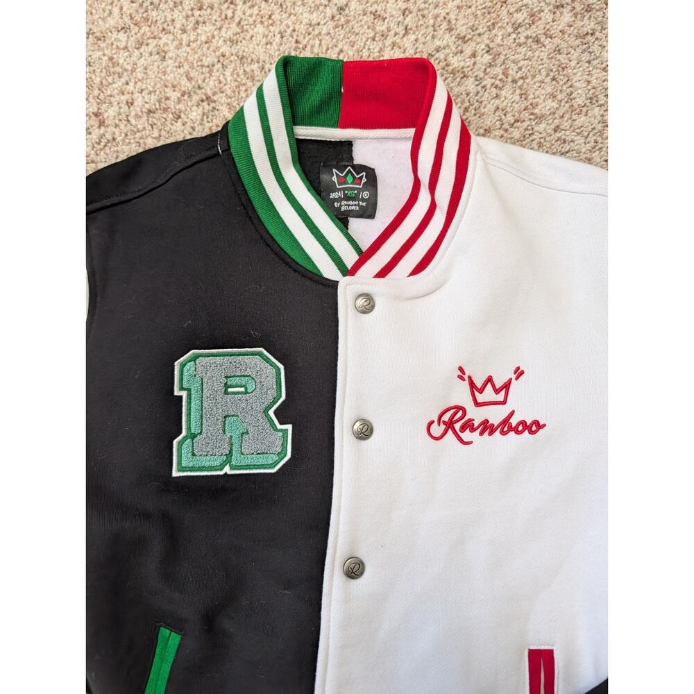 Ramboo The Beloved Varsity Jacket Size XS Colorblock Baseball Black White Red